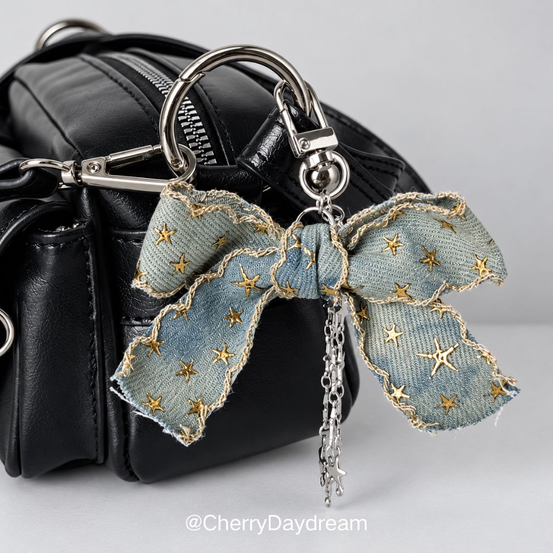 Beaded Bow Bag Charm
