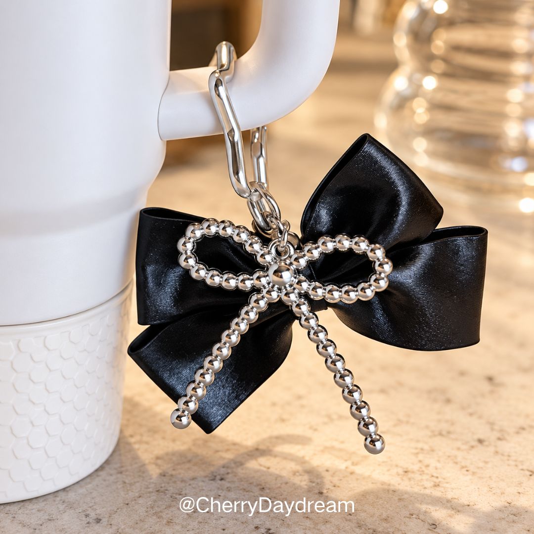 Beaded Bow Bag Charm