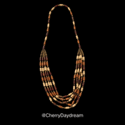 Vintage Boho Multi Strand Long Beaded Necklace