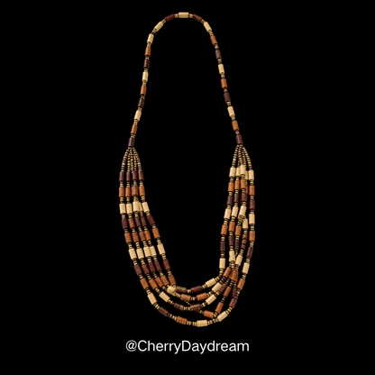 Vintage Boho Multi Strand Long Beaded Necklace