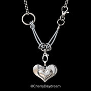 Silver Heart Hardware Choker Necklace
