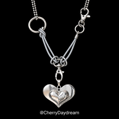Silver Heart Hardware Choker Necklace