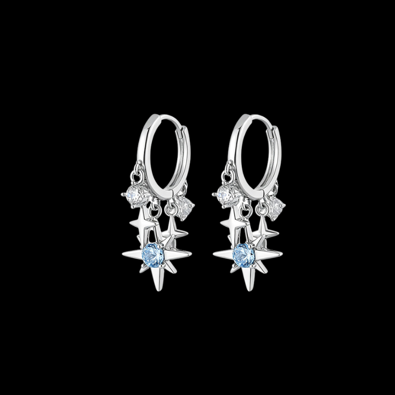 Starlight Crystal Earrings — Y2K Celestial Star Drop Earrings