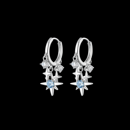 Starlight Crystal Earrings — Y2K Celestial Star Drop Earrings