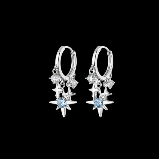 Starlight Crystal Earrings — Y2K Celestial Star Drop Earrings