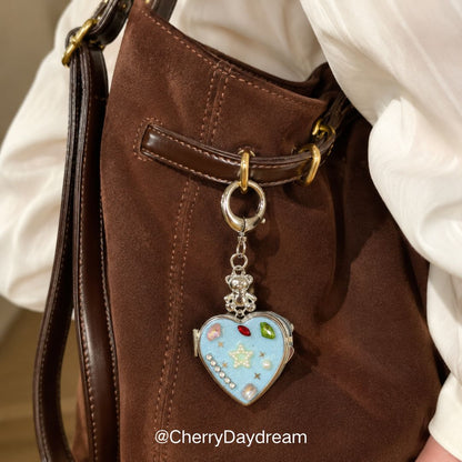 Colorful Star Necklace & Heart Mirror Charms