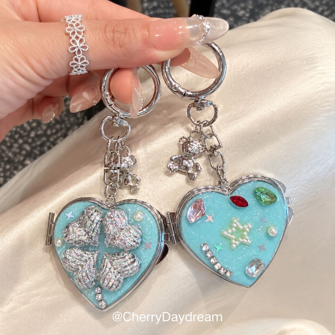 Colorful Star Necklace & Heart Mirror Charms