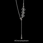 Silver Lace Flower Sliding Snake Chain Necklace