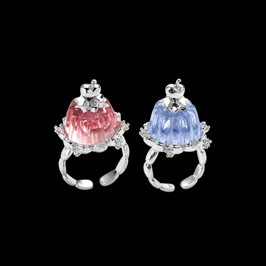 Jelly Heart Ring — Y2K Fairycore Crystal Statement Ring