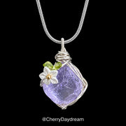 Handmade Flower Crystal Wire Wrapped Necklace