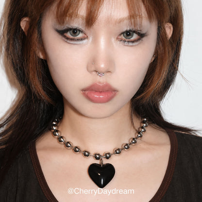Heart Pendant Bead Necklace