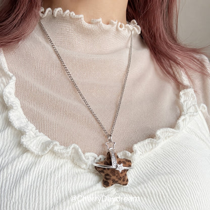 Leopard Star Orbit Necklace
