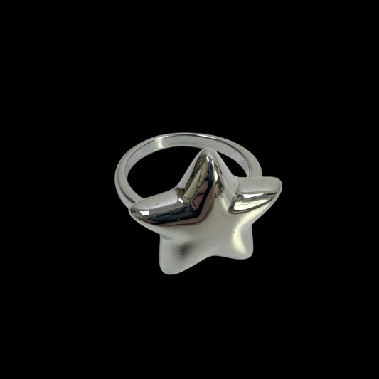 Chrome Star Ring — Y2K Silver Statement Ring