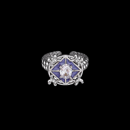 Dreamy Purple Crystal Star Ring – Y2K Celestial Fairycore Jewelry