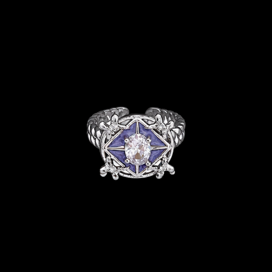 Dreamy Purple Crystal Star Ring – Y2K Celestial Fairycore Jewelry