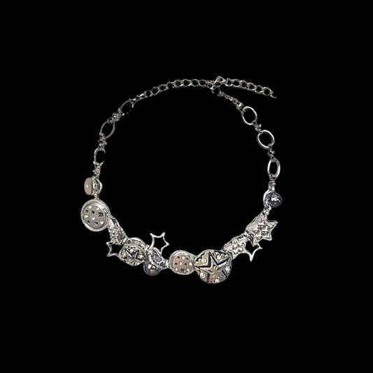 Starlit Dream Necklace – Y2K Celestial Fairycore Silver Jewelry