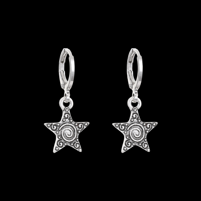 Stardust Star Earrings – Y2K Silver Celestial Charm Earrings