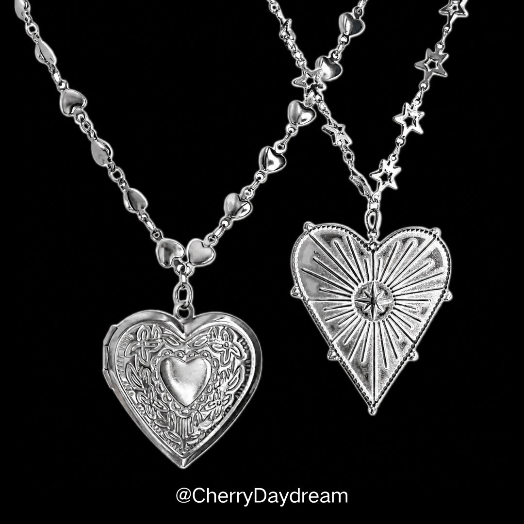 Vintage Heart and Celestial Heart Necklace