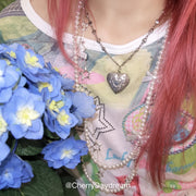 Vintage Heart and Celestial Heart Necklace