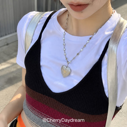 Vintage Heart and Celestial Heart Necklace
