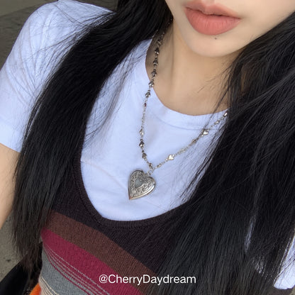 Vintage Heart and Celestial Heart Necklace