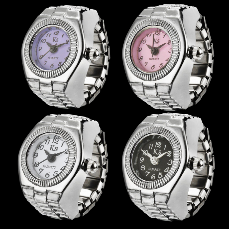 Mini Finger Watch Ring | Adjustable Retro Dial Alloy Jewelry for Women