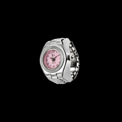 Mini Finger Watch Ring | Adjustable Retro Dial Alloy Jewelry for Women