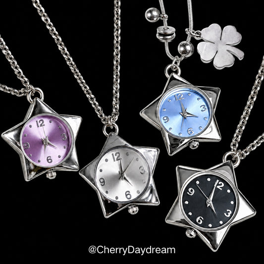 Colorful Star-Shaped Watch Pendant Necklace