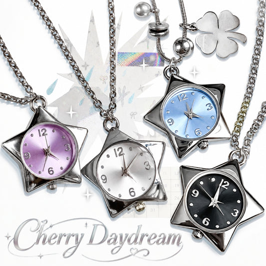Colorful Star-Shaped Watch Pendant Necklace