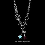 Mint Chocolate Cherry Star Charm Necklace