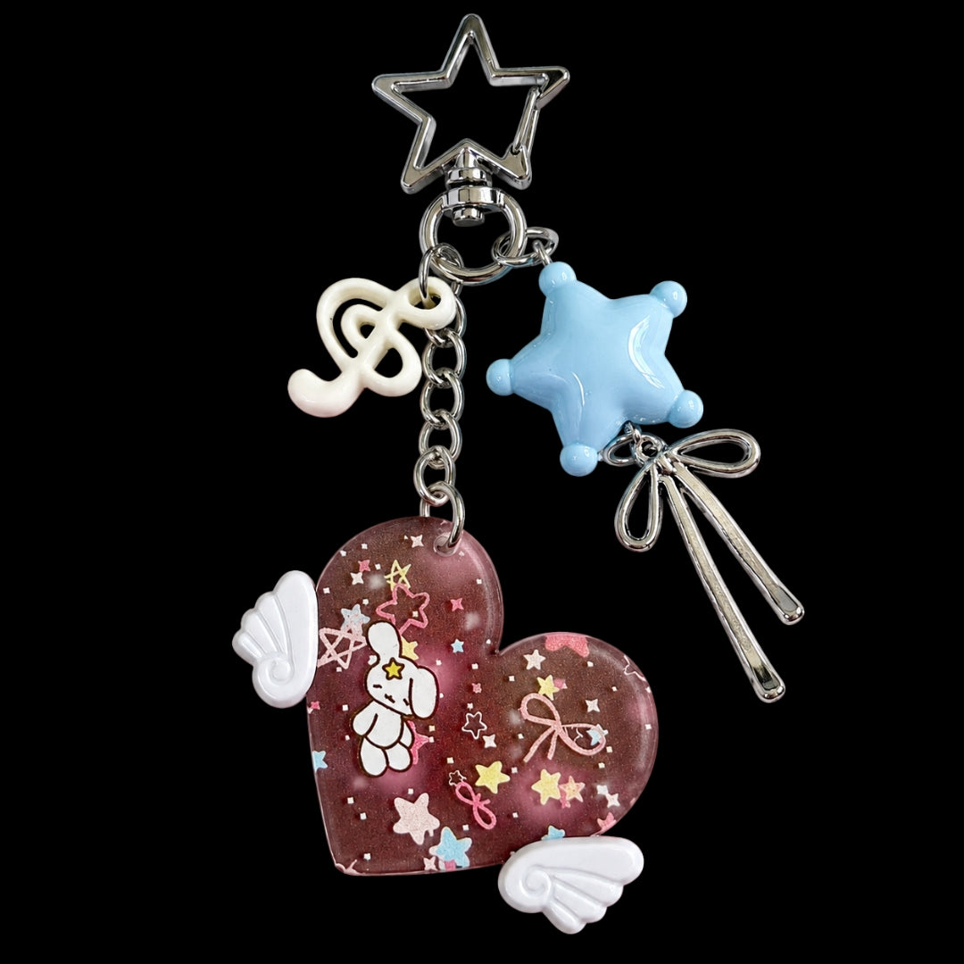 Starry Heart Bag Charm & Keychain