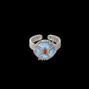 Dreamy Blue Crystal Butterfly Ring