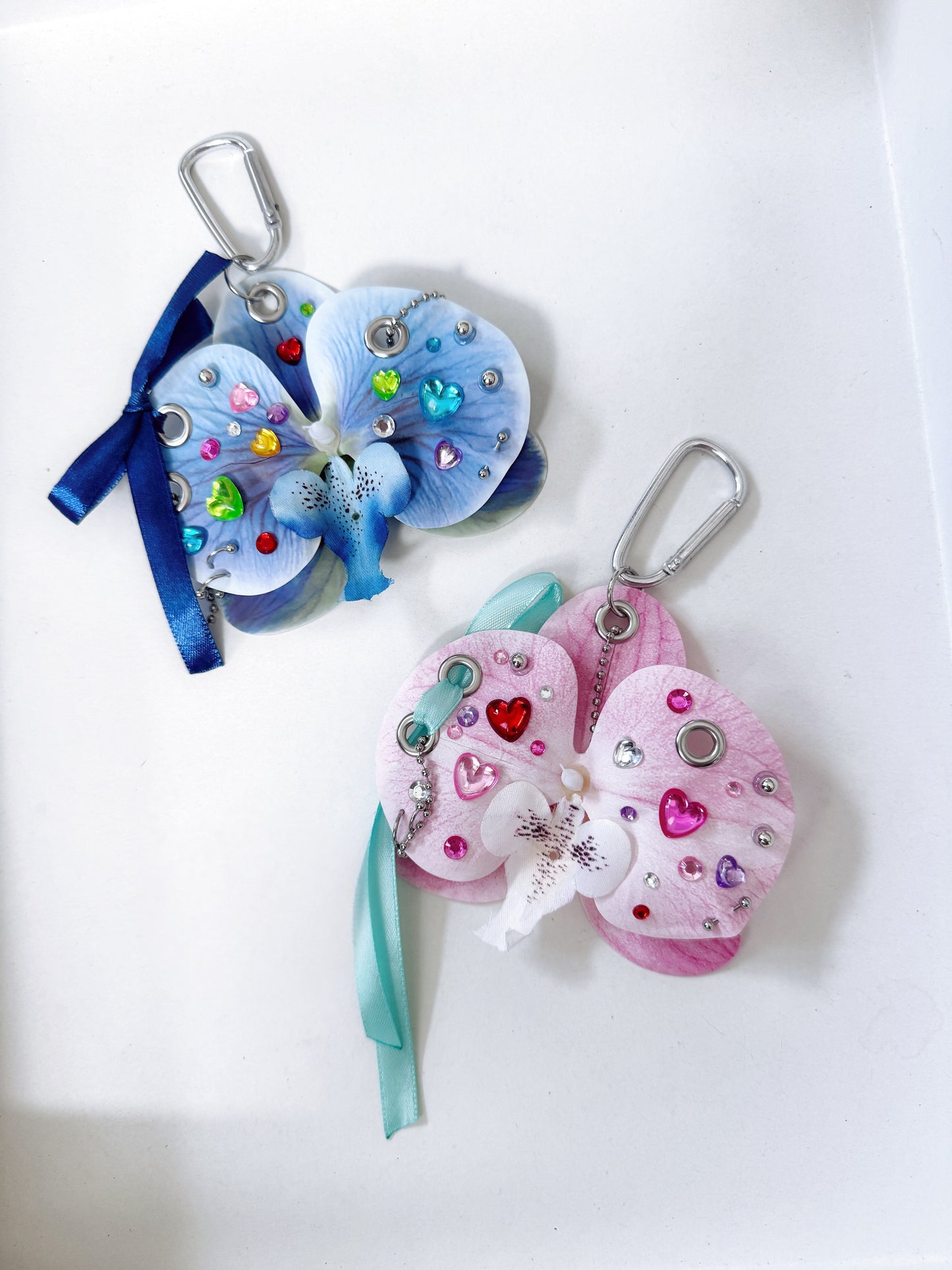 Dream Orchid DIY Bag Charm — Rhinestone Floral Keychain Kit