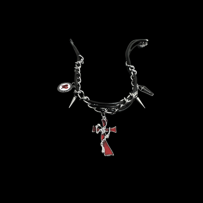 Dark Cross Dream Choker – Y2K Gothic Jewelry
