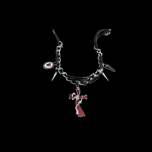 Dark Cross Dream Choker – Y2K Gothic Jewelry