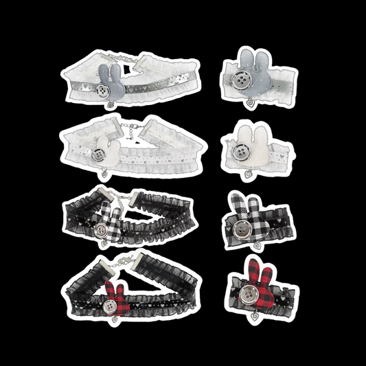 Bunny Lace Choker & Hair Clip Set — Coquette Y2K Accessory