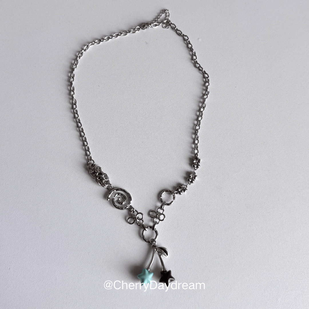 Mint Chocolate Cherry Star Charm Necklace