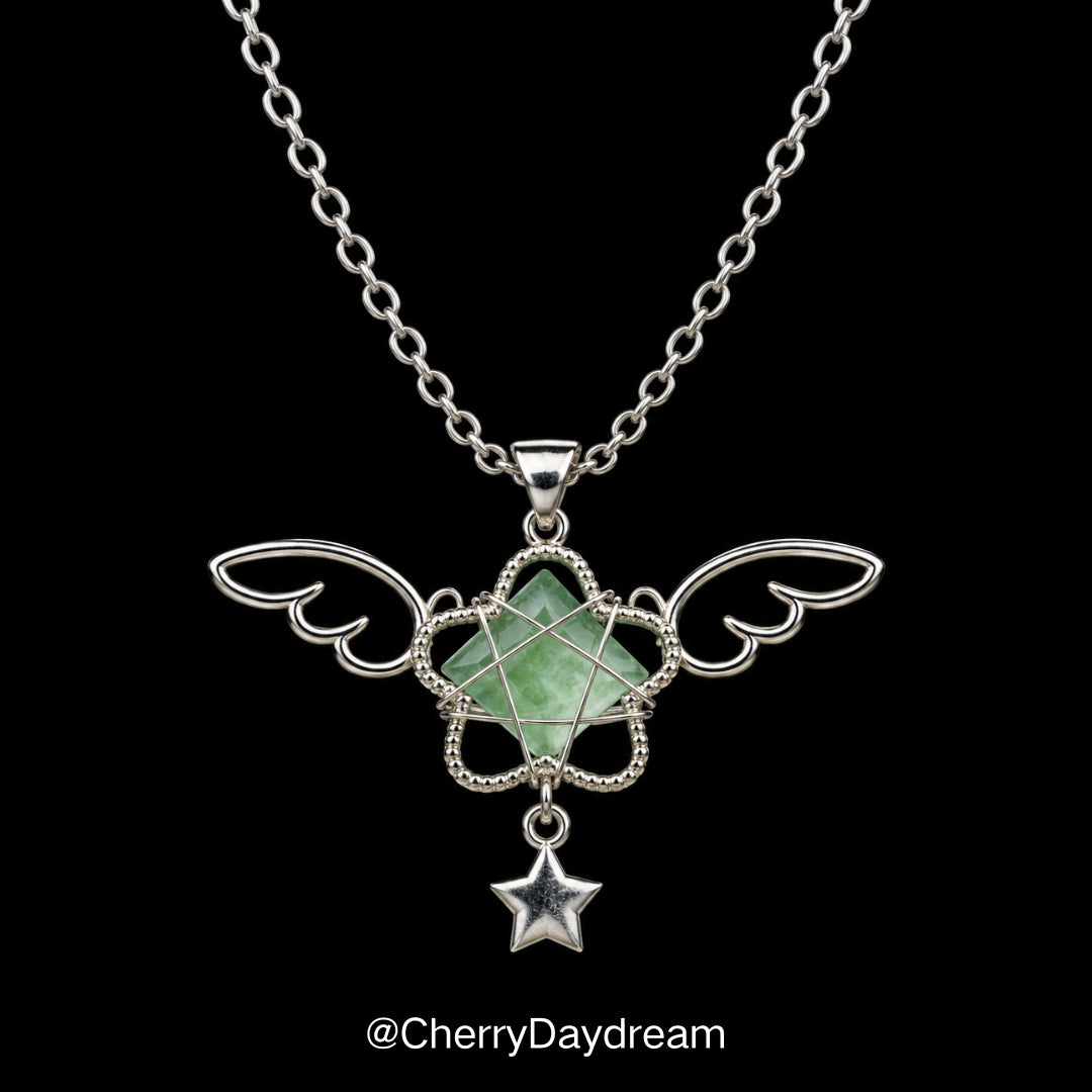 Handmade Angel Wing Star Pendant Necklace