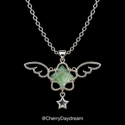 Handmade Angel Wing Star Pendant Necklace