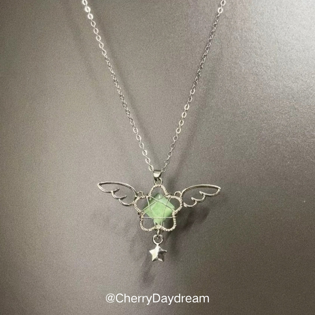 Handmade Angel Wing Star Pendant Necklace