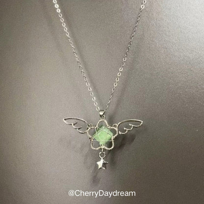 Handmade Angel Wing Star Pendant Necklace