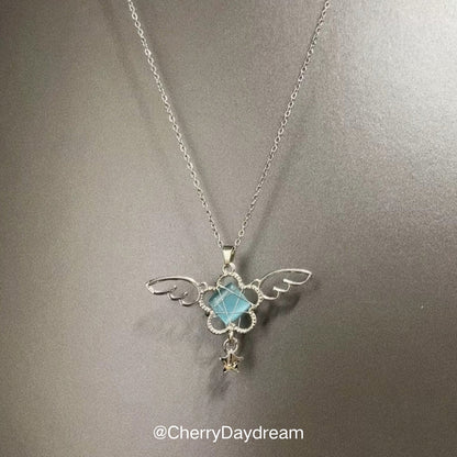 Handmade Angel Wing Star Pendant Necklace
