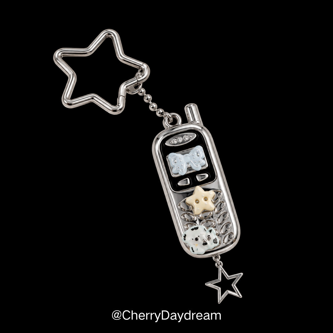 Y2K Retro Cell Phone Star Bag Charm Keychain