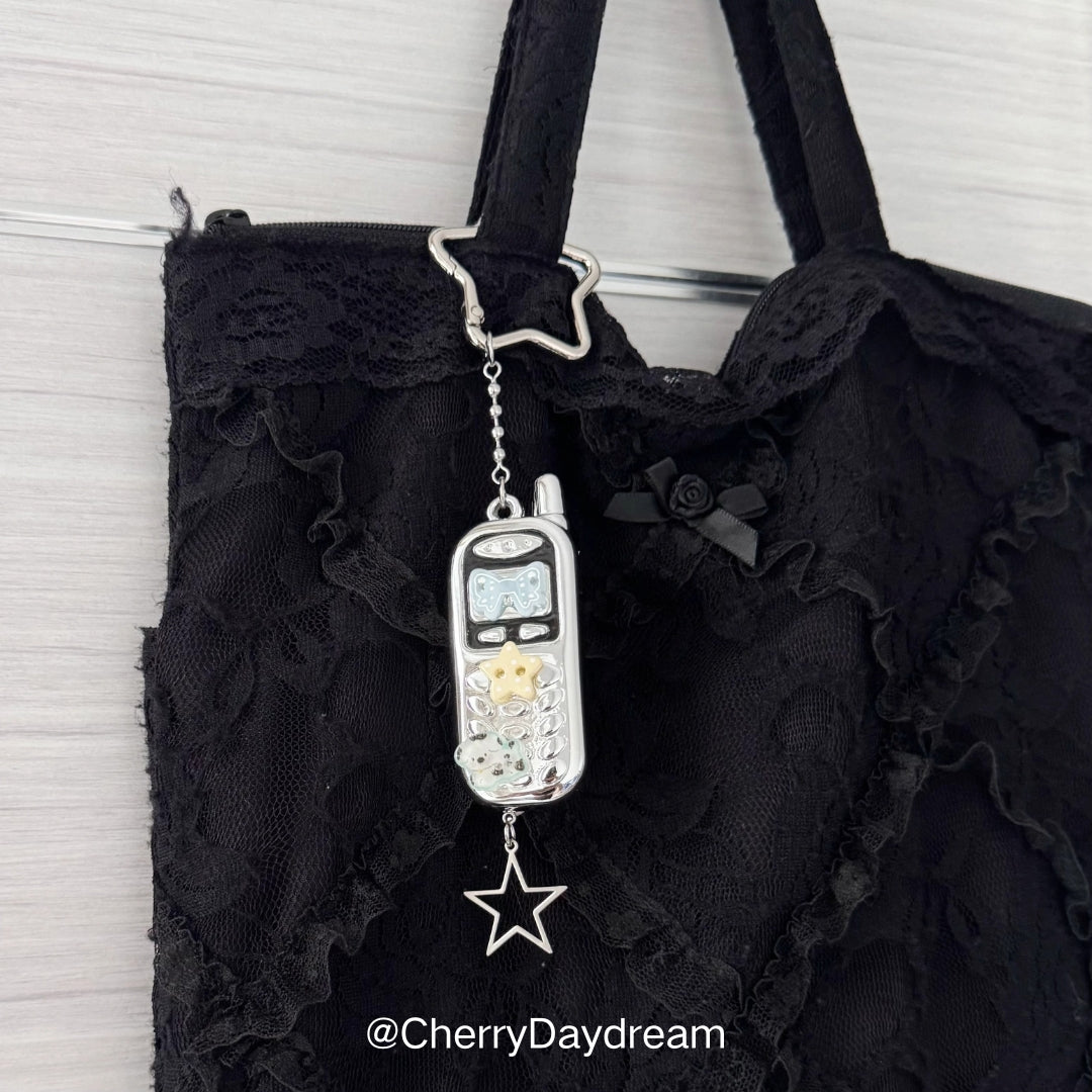 Y2K Retro Cell Phone Star Bag Charm Keychain
