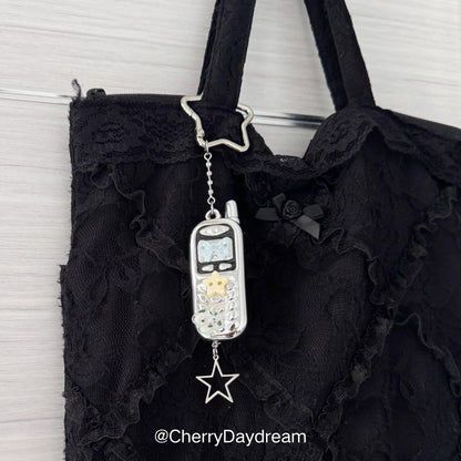 Y2K Retro Cell Phone Star Bag Charm Keychain