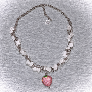 Strawberry Charm Crystal Necklace