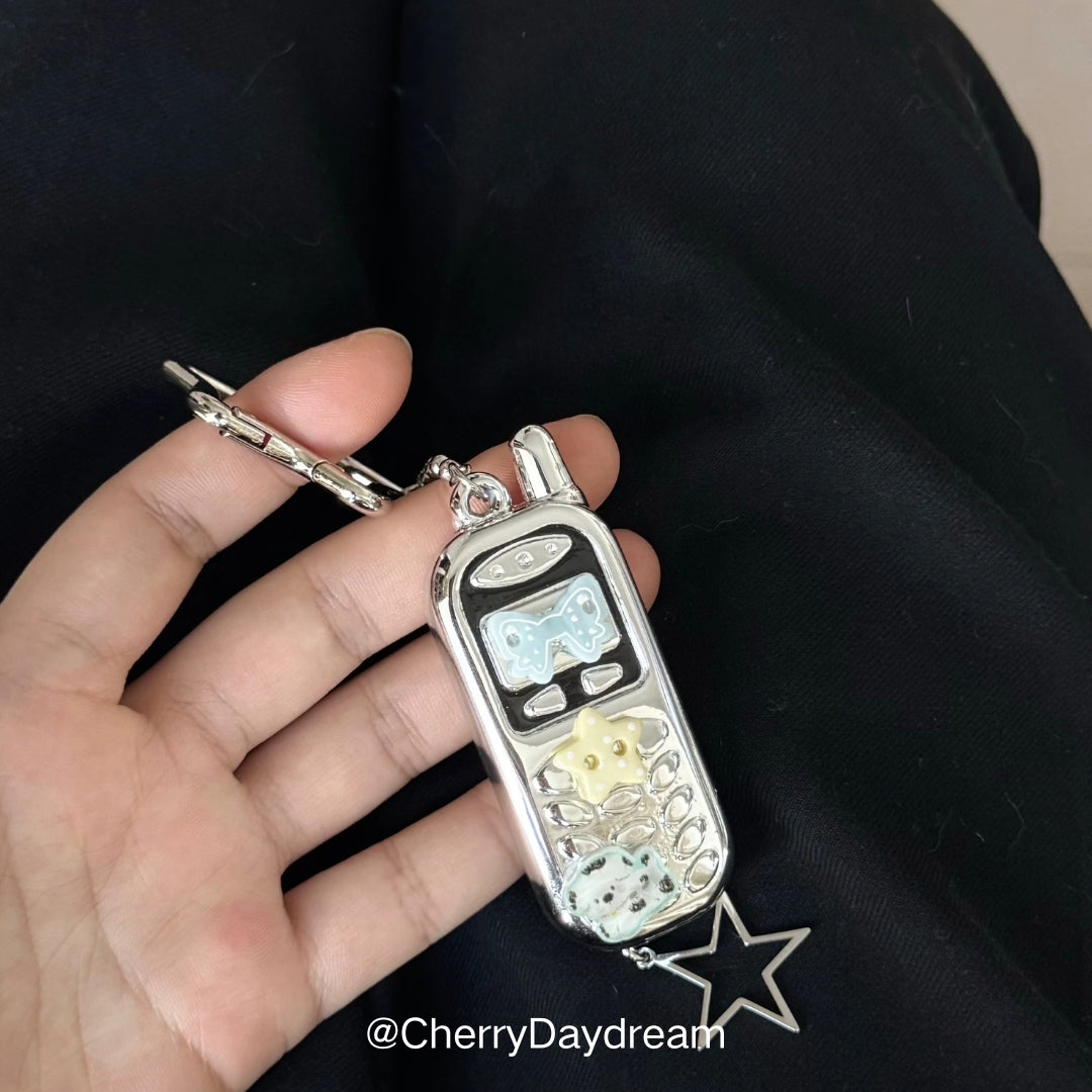 Y2K Retro Cell Phone Star Bag Charm Keychain