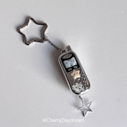 Y2K Retro Cell Phone Star Bag Charm Keychain