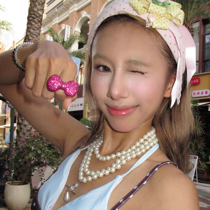 Crystal Bow Ring — Y2K Coquette Sparkle Statement Ring