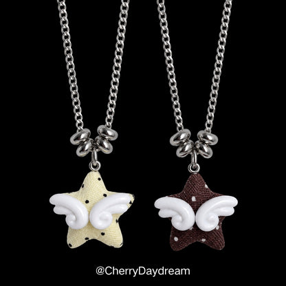 Handmade Winged Star Charm Necklace